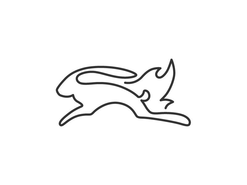 HARE logo animal minimal simple outlines lines motion running flame fire hare rabbit