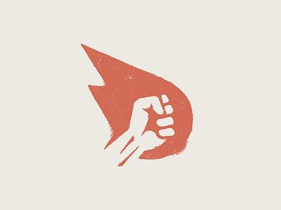 PROGRESS fist flame grunge hand logo minimal motion propaganda