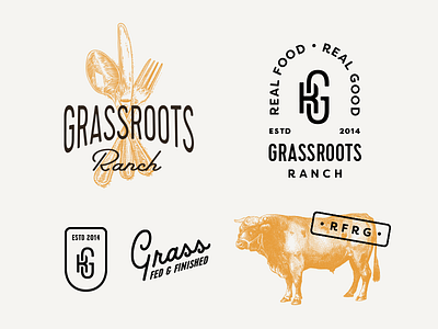 GRR V2 agriculture beef brand emblem farm food label monogram ranch script sustainable