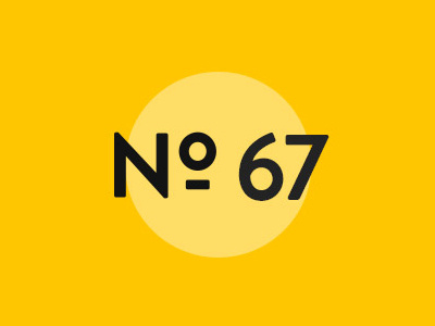 No 67 67 number type typographic yellow