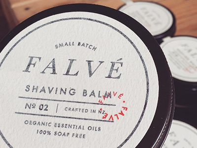 Falvé shaving balm brand branding craft packaging product design shave typography