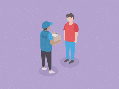 Postal service characters delivery illustration isometric people vector