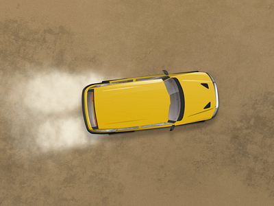 SUV in the Desert illustration smoke vector vehicle