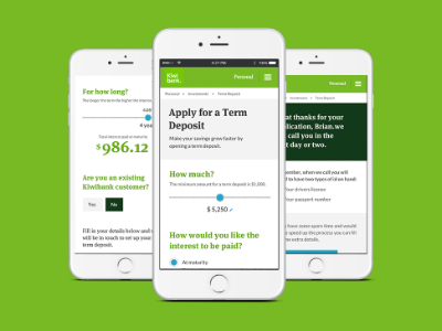 Banking UX app bank forms mobile nz slider ui ux