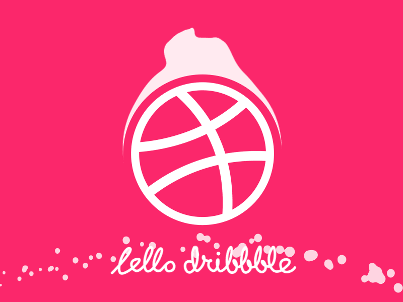 hello dribbble! animation basketball first first shot gif