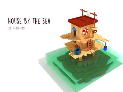 House by the sea pixel