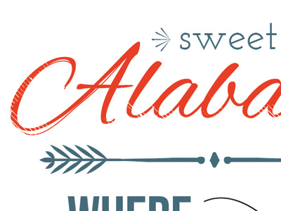 50|50 Series: Alabama 50 alabama atlanta blue design flourish lyrics poster red series states type typography