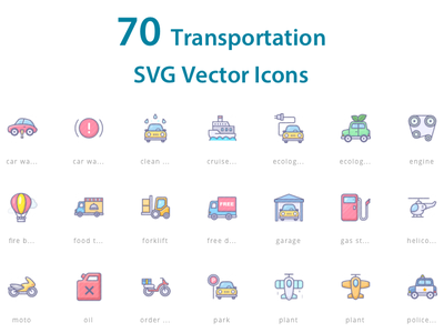 Transportation icons icons illustration transportation ui vector