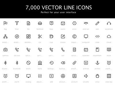 7,000 Vector Line Icons