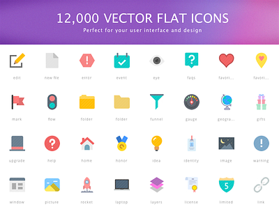 12,000 Vector Flat Icons
