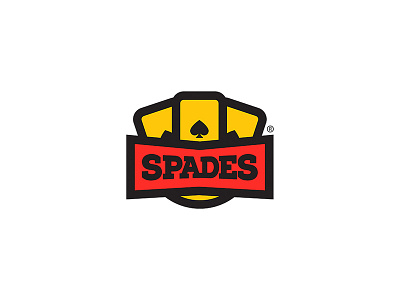Spades League Logo atlanta cards design graphics logo red simple spades tournament yellow