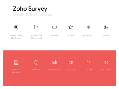 Zoho Survey Builder Icon set