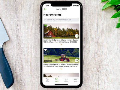 farmr - Nearby Farms farmring ios list mobile mobile app mobile ui ui