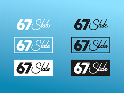 67th State brand logo | Sky Blue blue brand branding character clean design flat graphic icon identity lettering logo minimal sketch type typography ui vector web website