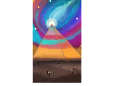 Pyramid and galaxy design galaxy illustration milkyway photoshop pyramid stars