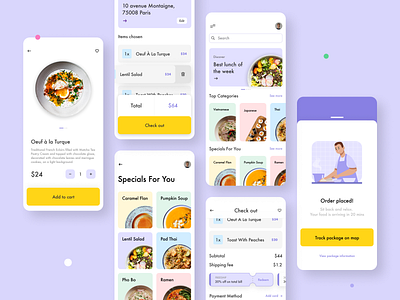 Food Delivery - App Design // Part 1 app app design design food app food app ui food delivery food design interaction interaction design mobile app service ui ux uxdesign