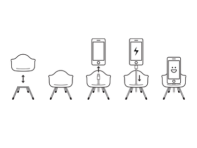 Chibi Chairs chibi chairs chibichairs eames icons illustration instructional instructions iphone stand mid-century modern