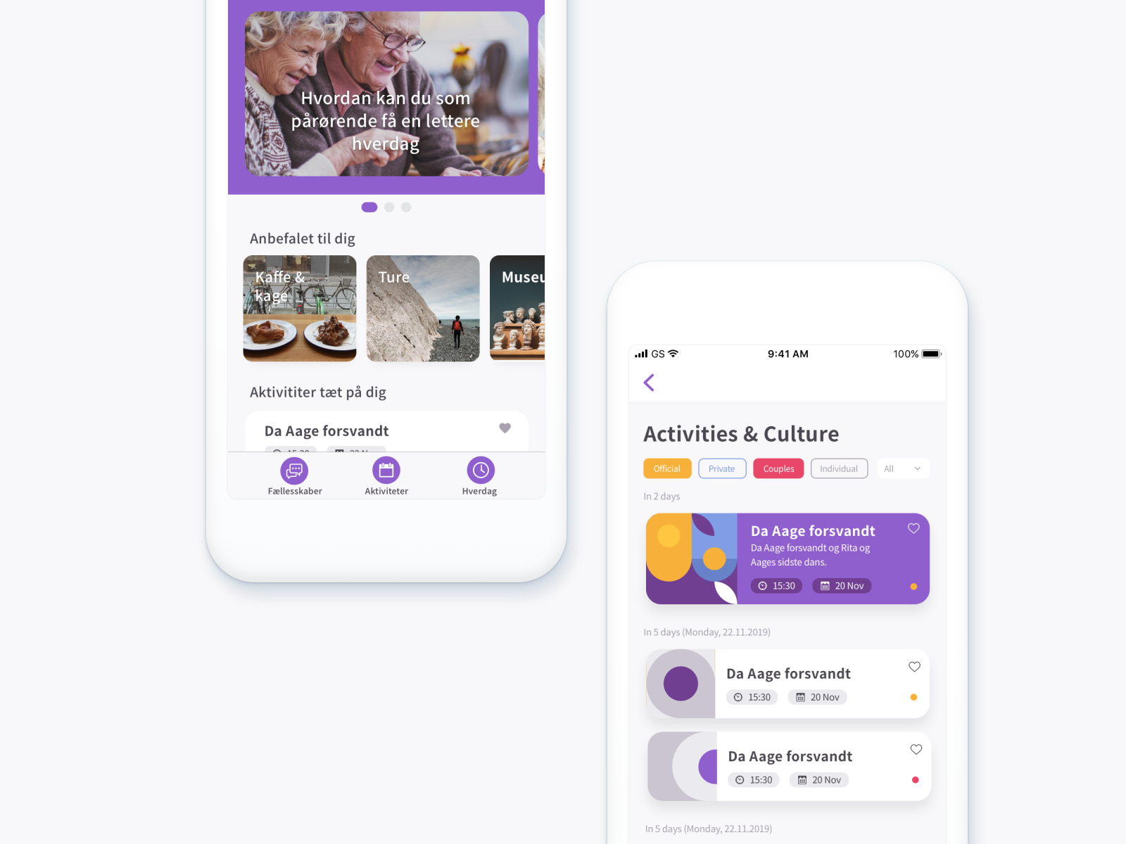App for families of dementia patients by Kasia Żukowska on Dribbble