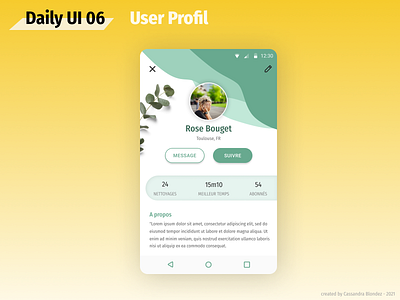 DailyUI 06 User Profil app branding challenge dailyui dailyui006 design figma profile ui user userprofile ux web