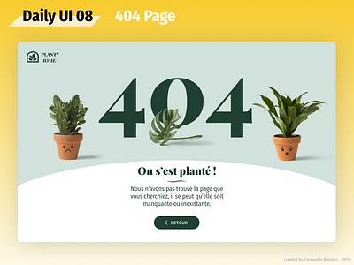 DailyUI 008 404 Page 404 error 404 page 404page branding challenge dailyui dailyui008 dailyuichallenge design figma ui ux web