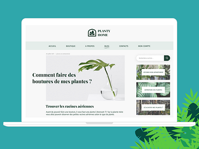 Plant blog page blog branding challenge design figma illustration plant ui vector