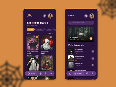 Halloween App' app application branding design figma graphic design halloween ui