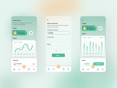 Exploration Money Apps 2020 app branding clean concept creative desaign design green mobile trend ui