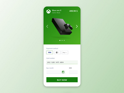 UI Mobile Xbox One X brand checkout data green input input box interface iphone app landingpage mobile payment slider ui ux xbox