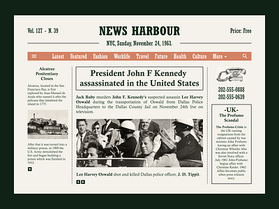 Web In Retro Style branding design lettering news newspaper old retro type ui uiux ux vintage web webdesign