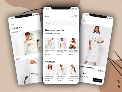 E-commerce App - Fashion Store - DailyUI adobe illustrator adobe photoshop adobe xd adobexd dailyui design dribbble dribbble best shot figma figmadesign graphic design illustration illustrator minimal mobile app