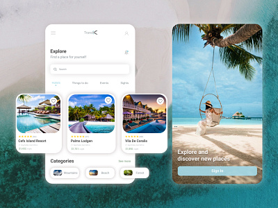 Travel App - Explore and discover new places 3d adobe illustrator branding design graphic design illustration illustrator minimal ui