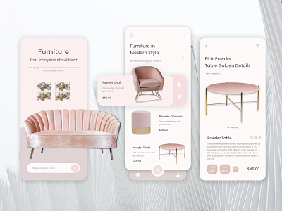 Modern Furniture - Mobile App adobe illustrator branding design f graphic design illustration illustrator minimal ui
