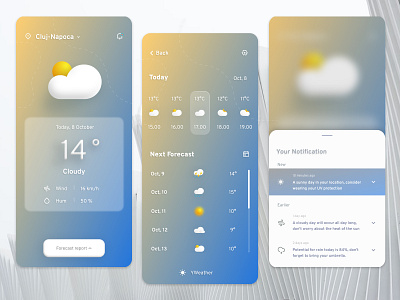Weather Mobile App adobe illustrator branding design graphic design illustration illustrator ui vector weather