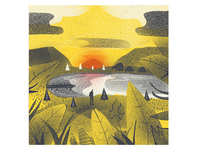 August sunsets design illustration procreate travel