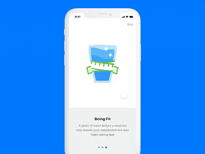 Waterbalance onboarding screens animation app app design blue clean ui design health illustration interaction invisionapp ios lifestyle mobile app onboarding ui ux vector water wave waves