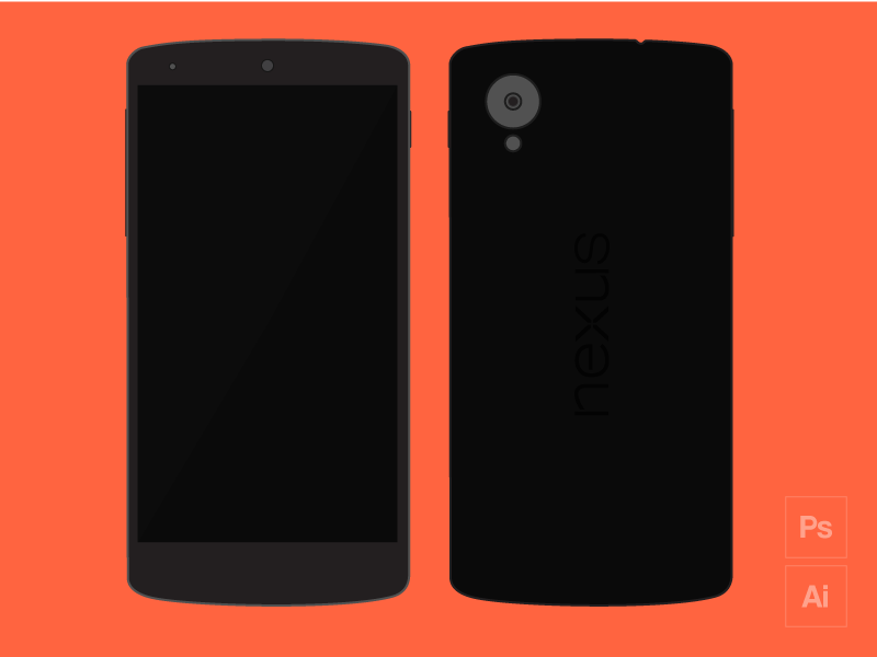 Freebie - Nexus 5 mockup giveaway free freebie nexus mobile flat phone ui android lg template