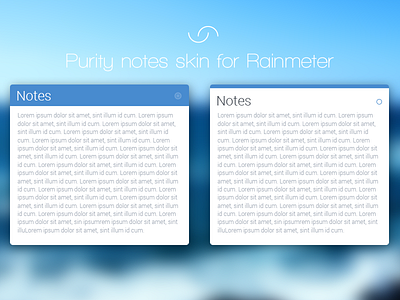 Purity notes skin for Rainmeter