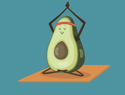 Avocado&Yoga avocado illustration sport vector web yoga