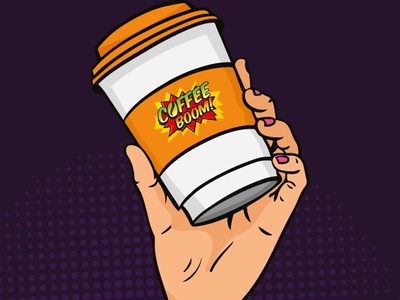 pop art coffee boom! brand brand design coffee coffee cup coffee shop design graphicdesign illustraion illustration illustrator old style pop art vector
