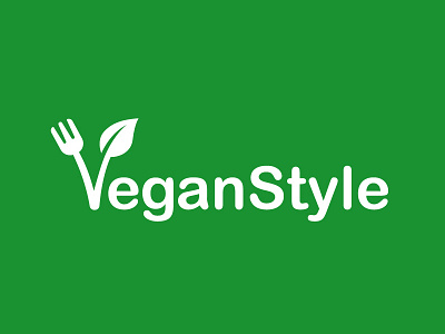 Vegan Style creative design eat food food logo fork graphic design green logo healthy healthy eating healthy food logo logo design vector vegan