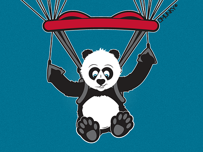 Para Panda design omunky panda parachute rick waters vector