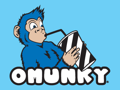 OMUNKY's Munky Soda black blue cartoon funny omunky silly soda white