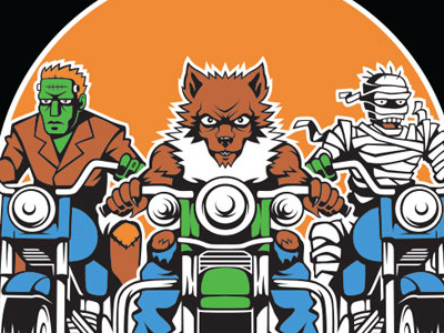 Monster Bikers Illustration character design character illustration halloween monsters vector werewolf