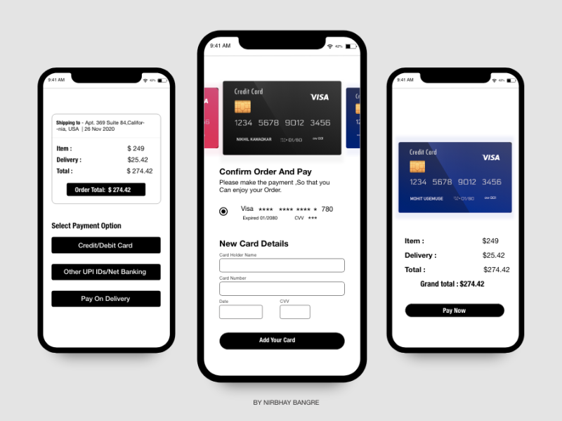 Credit Card Checkout by Nirbhay Bangre on Dribbble