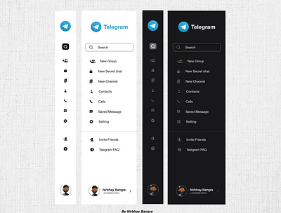 Telegram dashboard menu dailyui