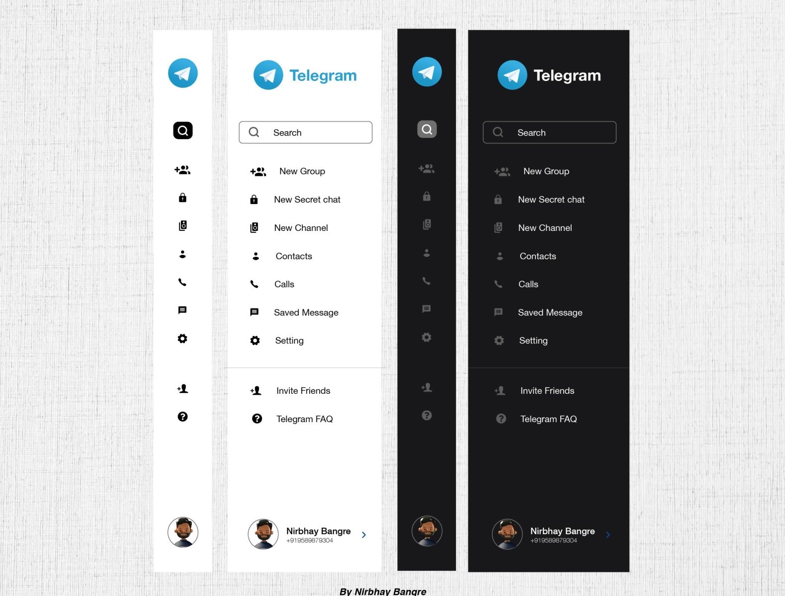 Telegram dashboard menu by Nirbhay Bangre on Dribbble
