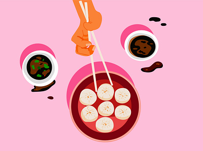 Dim sum bao food illustration illustration