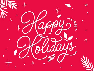 Happy Holidays illustration typography