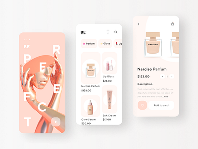 Cosmetic Store | Mobile App app clean ui cosmetic cream girl illustration ios logo mobile mobile app ui ux