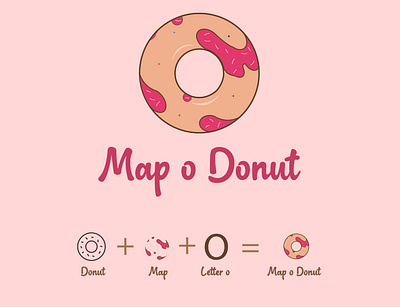 Map o Donut colorfullogo design donut flatlogo gradient logo map